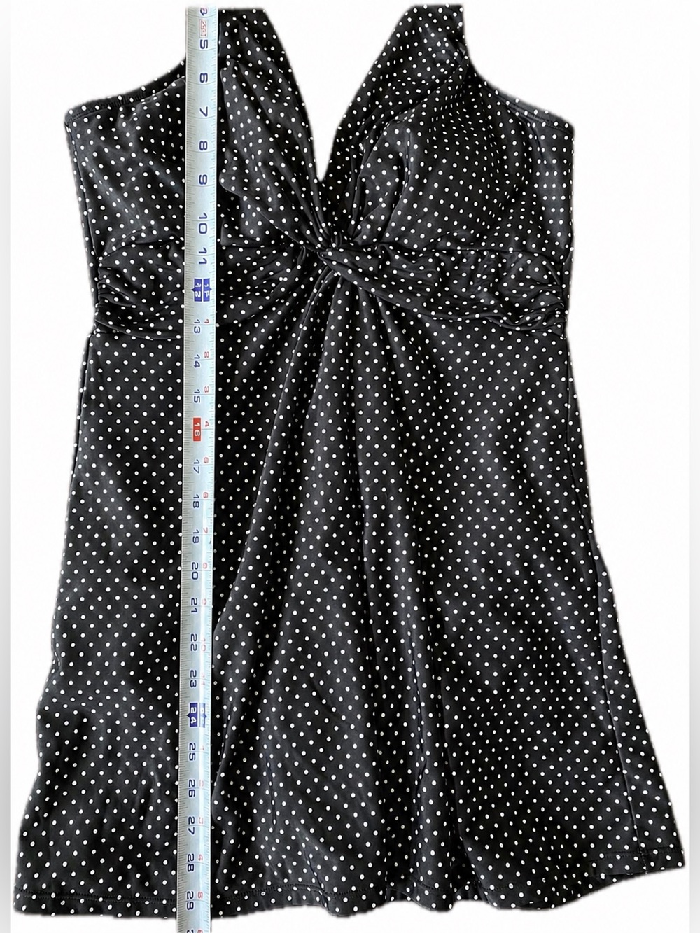 Miraclesuit Swim Dress Black & White Polka Dot Twist-Front 14 - Picture 4 of 10